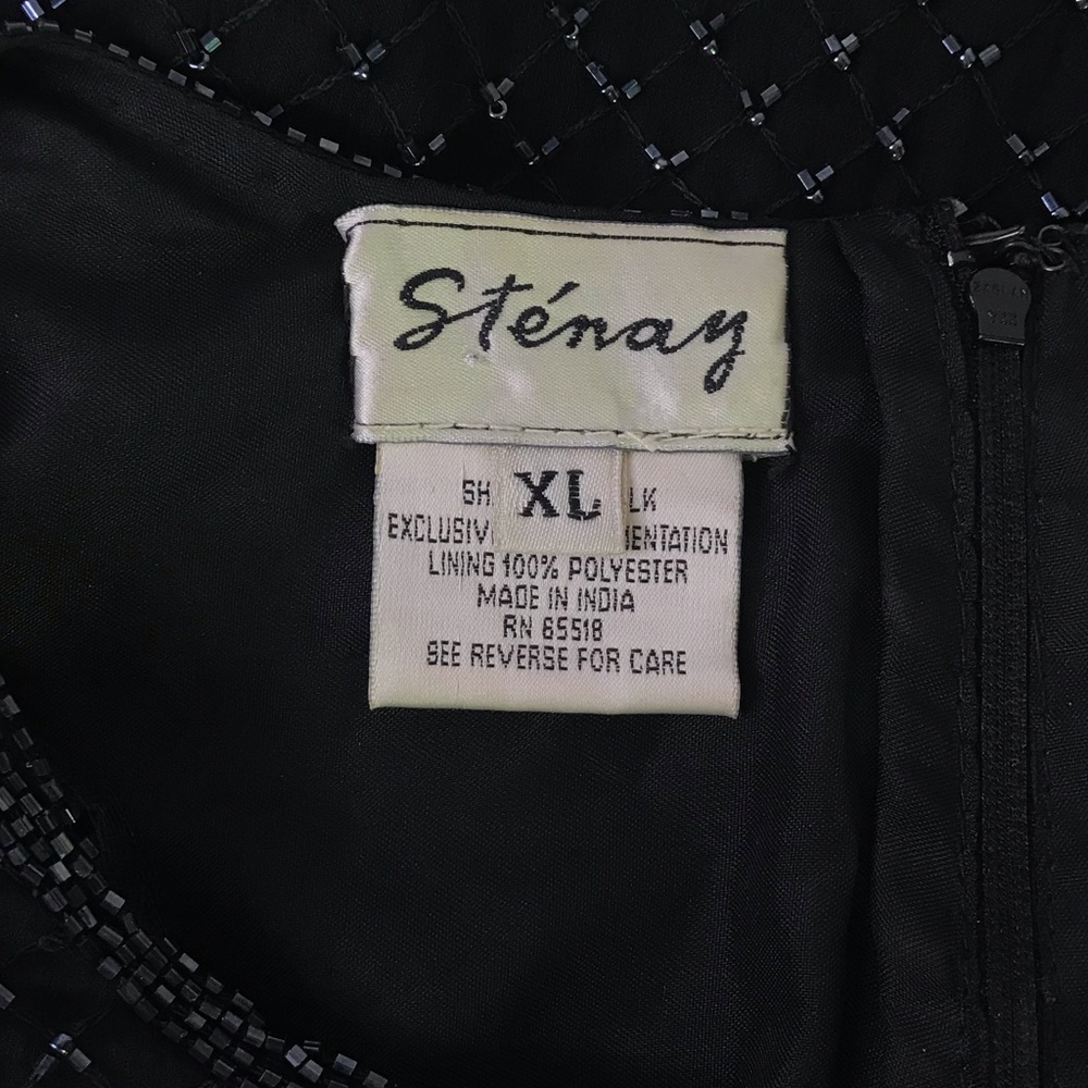 Vintage Black Stenay 100% Silk Blouse - Picture 5 of 8